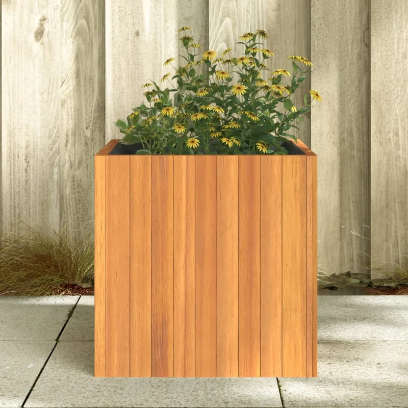 Jardinera De Madera Maciza De Acacia 45x45x45 Cm