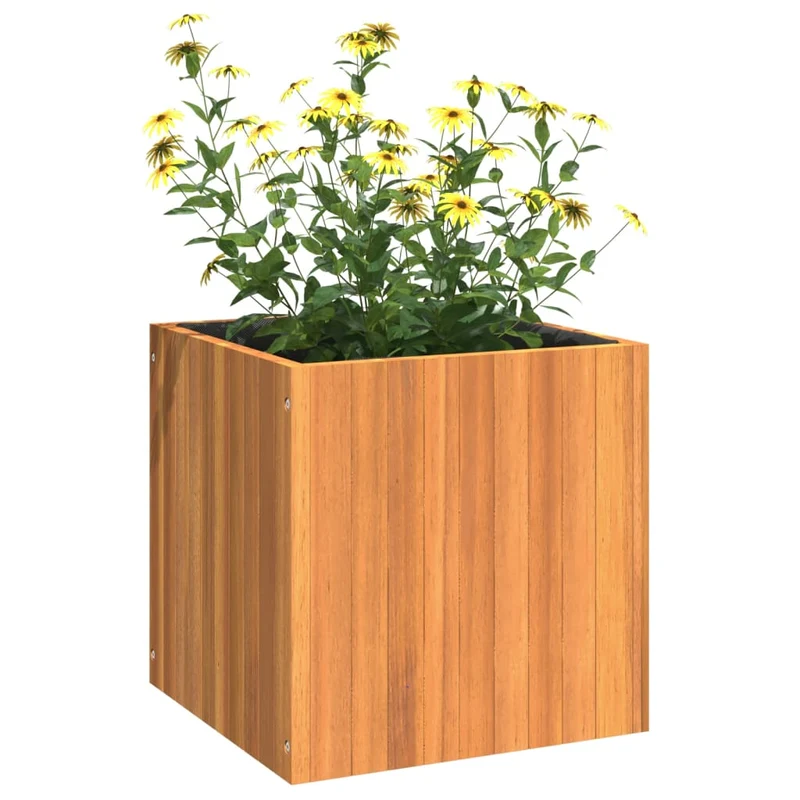 Jardinera De Madera Maciza De Acacia 45x45x45 Cm