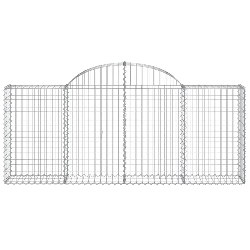 Cestas De Gaviones 12 Uds Forma De Arco Hierro 200x30x80/100 Cm
