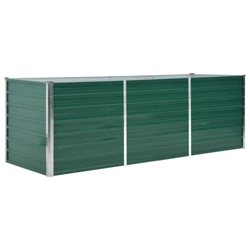 Arriate De Jardín De Acero Galvanizado Verde 240x80x77 Cm