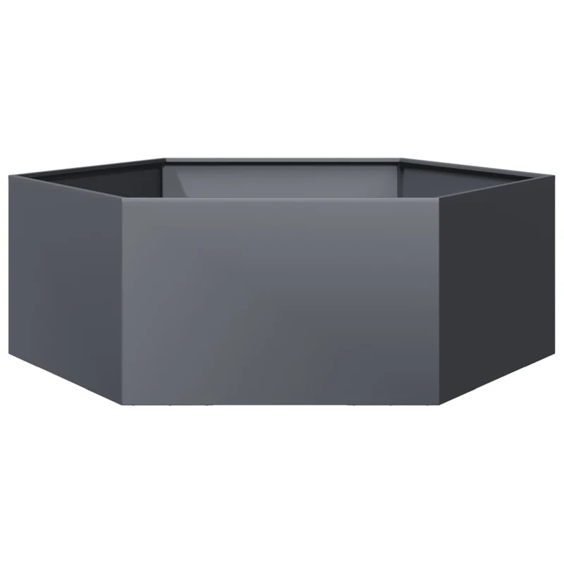 Jardinera Hexagonal Acero Gris Antracita 138x120x45 Cm