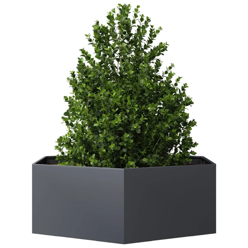 Jardinera Hexagonal Acero Gris Antracita 138x120x45 Cm