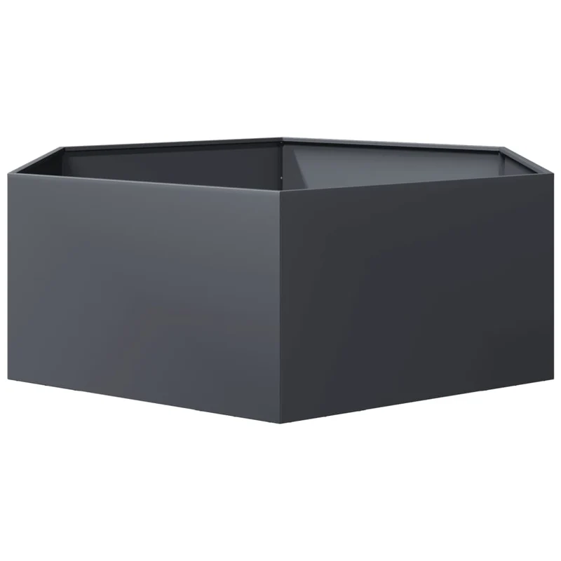 Jardinera Hexagonal Acero Gris Antracita 138x120x45 Cm