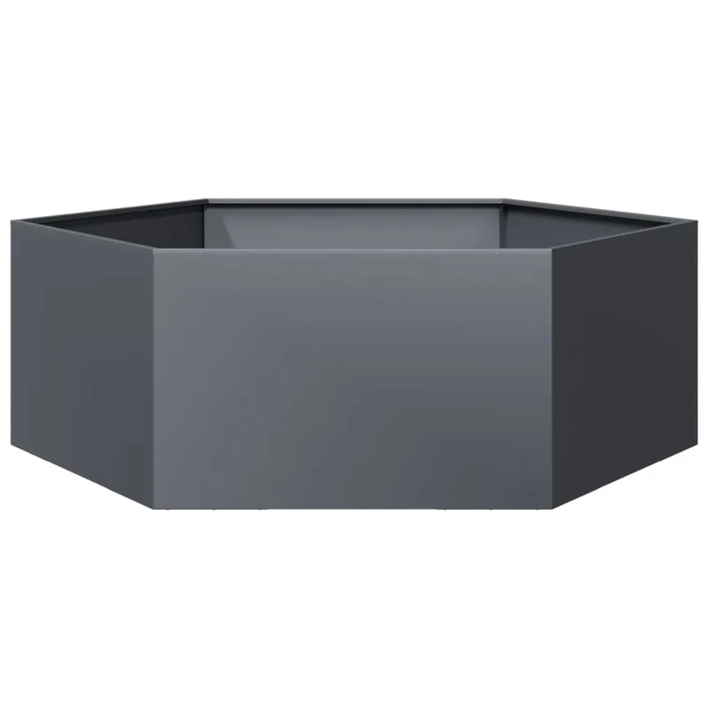 Jardinera Hexagonal Acero Gris Antracita 138x120x45 Cm