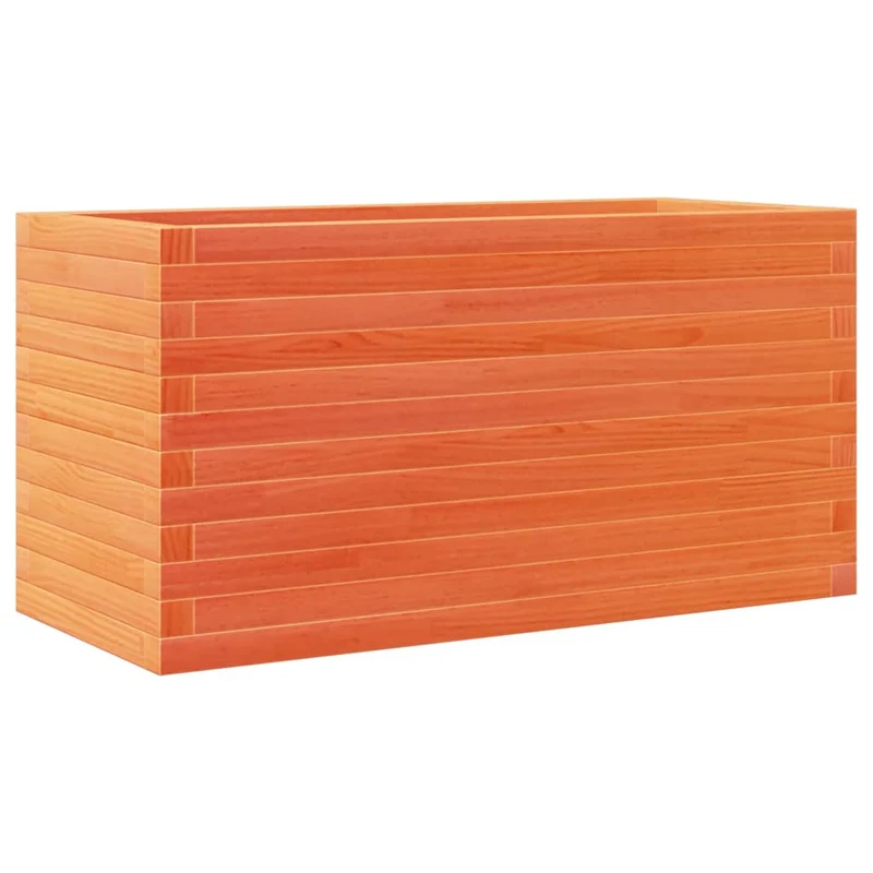 Jardinera De Madera Maciza Pino Marrón Cera 90x40x46 Cm