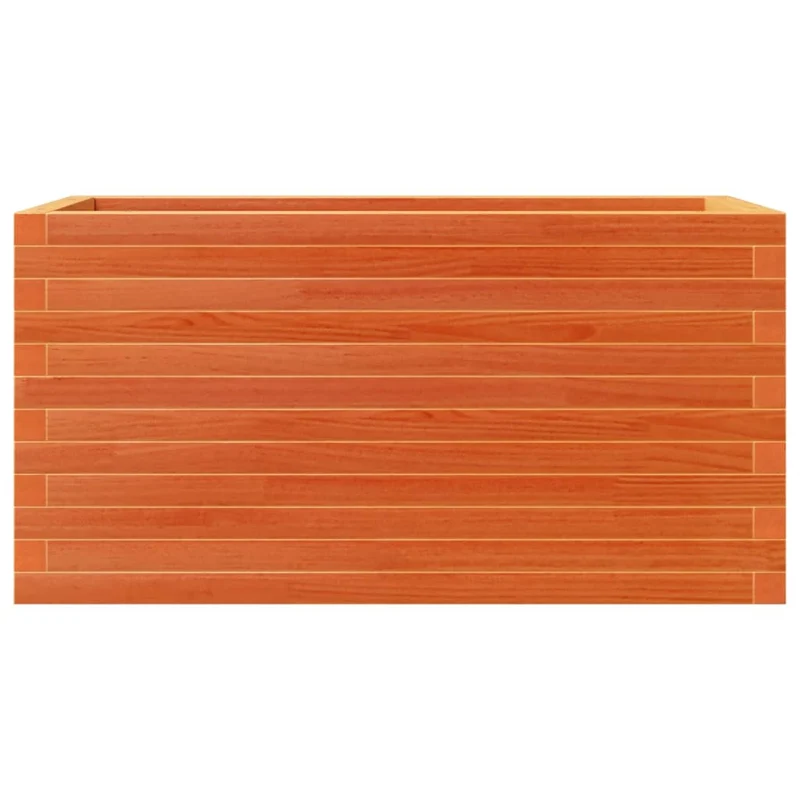 Jardinera De Madera Maciza Pino Marrón Cera 90x40x46 Cm