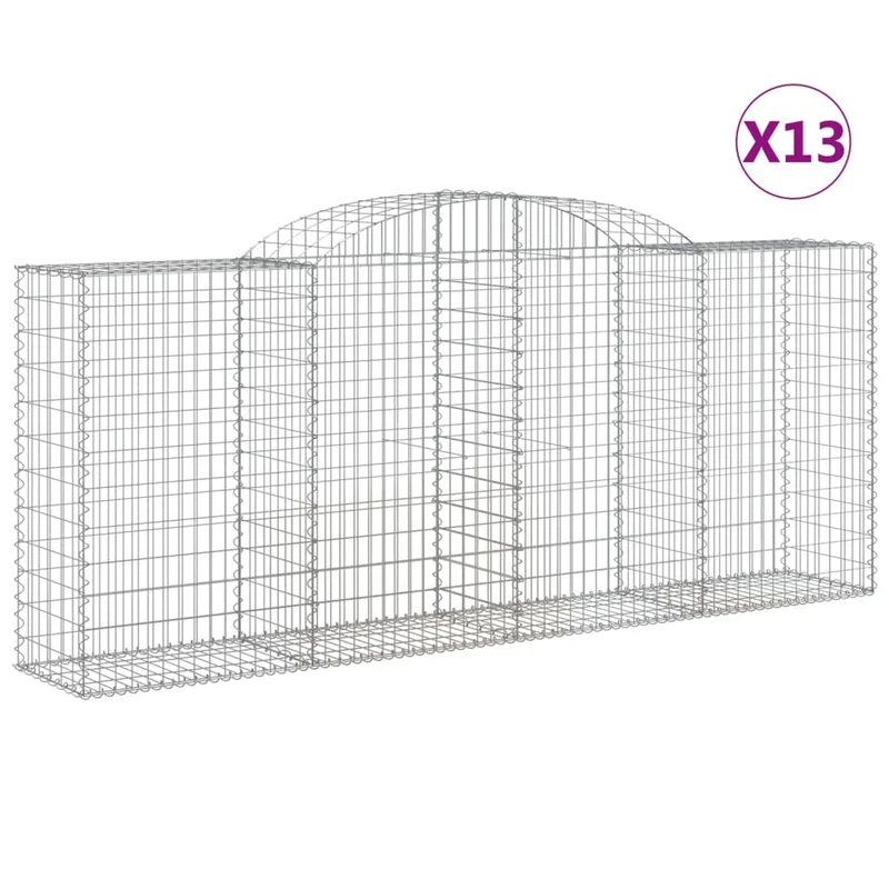 Cestas Gaviones 13 Uds Forma De Arco Hierro 300x50x120/140 Cm