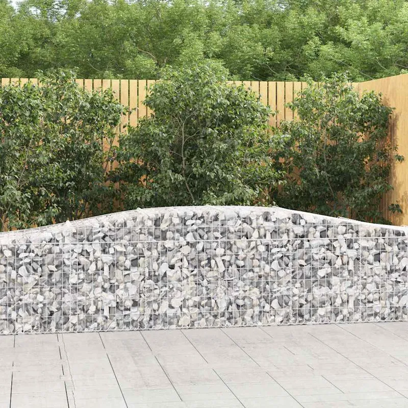 Cestas De Gaviones 20 Uds Forma De Arco Hierro 400x50x60/80 Cm