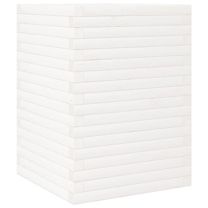 Jardinera Madera Maciza De Pino Blanco 50x50x68,5 Cm