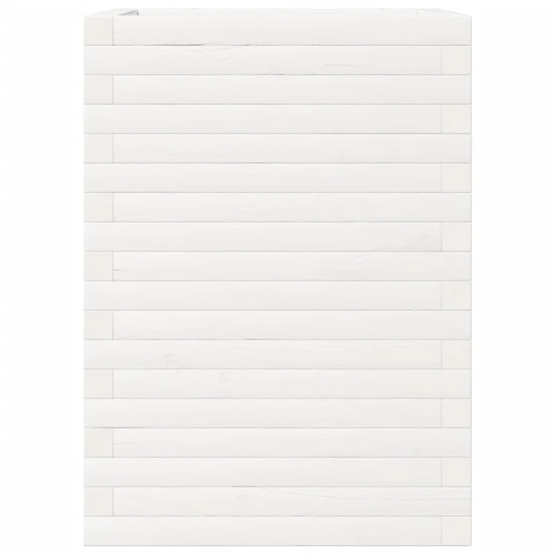 Jardinera Madera Maciza De Pino Blanco 50x50x68,5 Cm