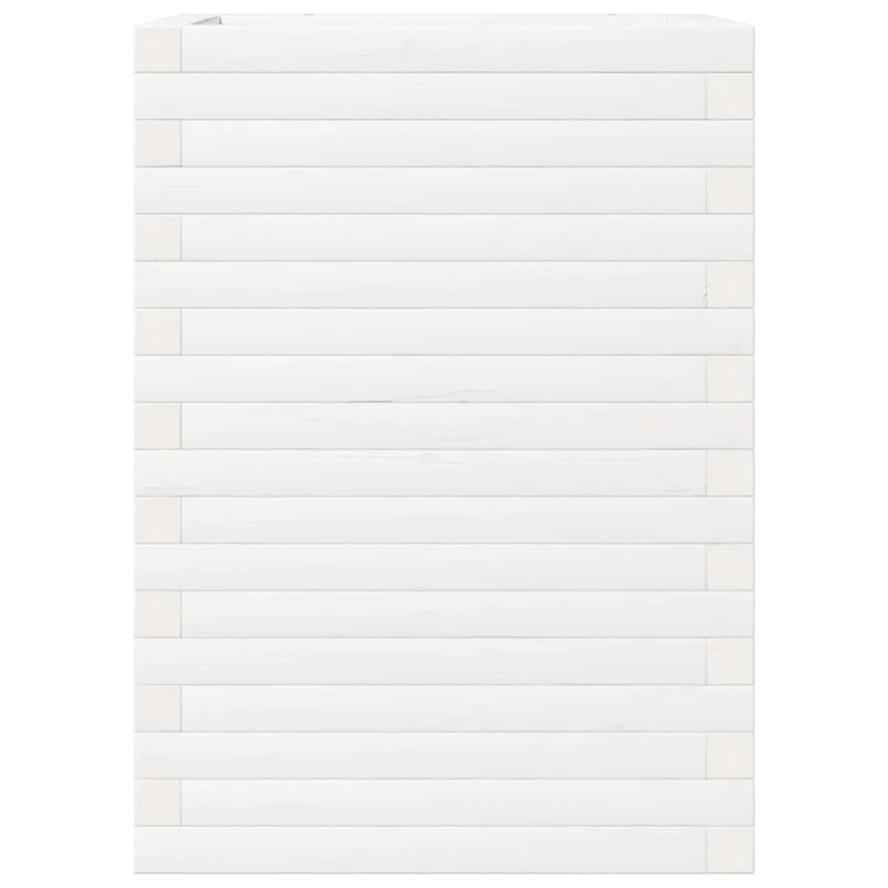 Jardinera Madera Maciza De Pino Blanco 50x50x68,5 Cm