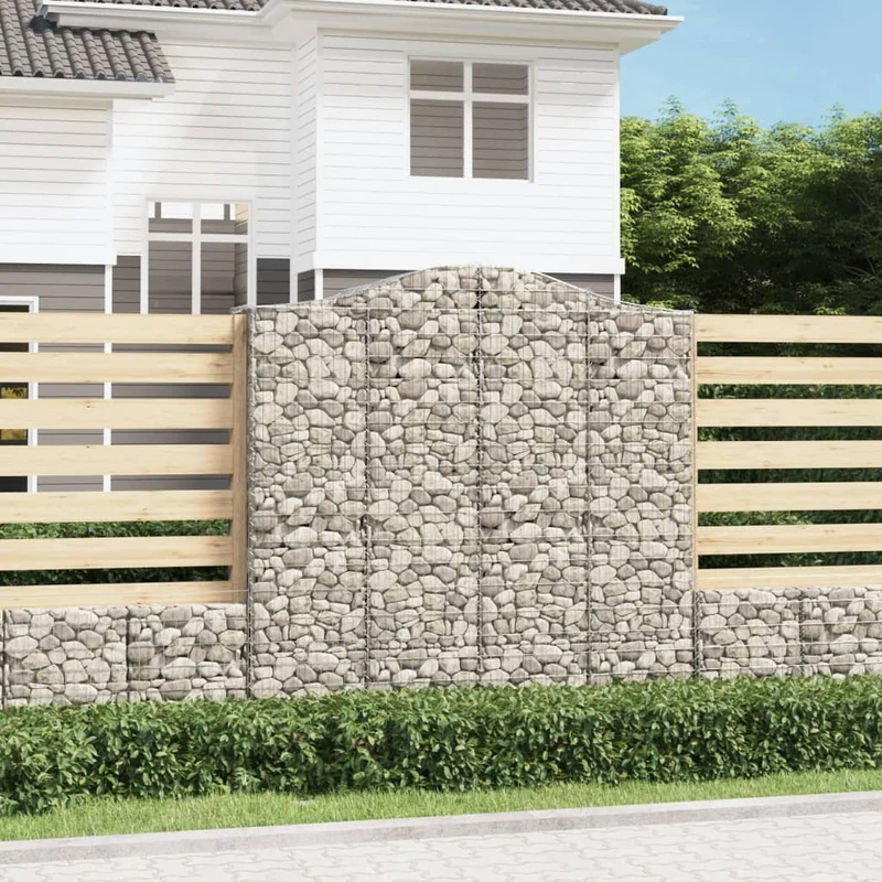 Cestas De Gaviones 5 Uds Forma De Arco Hierro 200x50x200/220 Cm