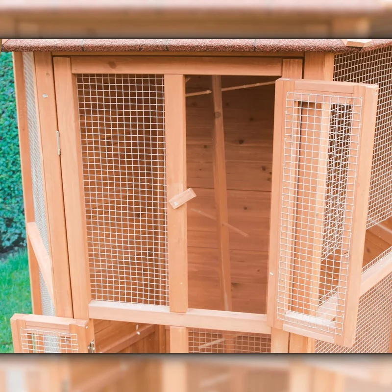 Voladera Para Pájaros De Jardín Exterior (canarios, Periquitos.) - Voladero Hexagonal En Madera