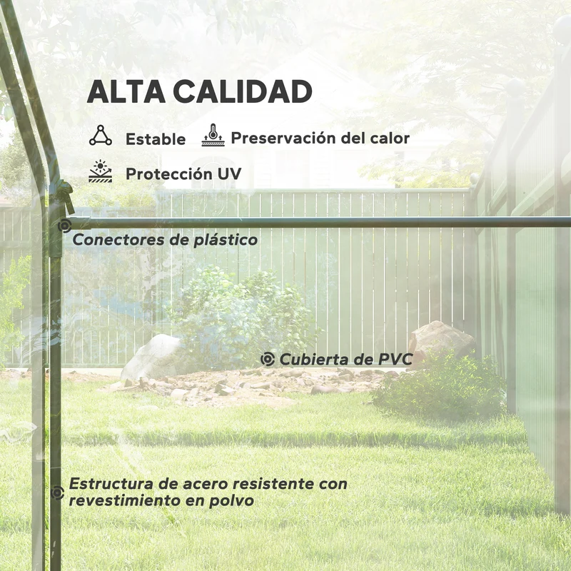 Outsunny Invernadero Pequeño, Invernadero de Exterior con Ventana y Puerta con Cremallera, Marco de Acero, Cubierta de Plástico Impermeable Anti-UV para Cultivar Plantas, 180x100x168 cm, Transparente