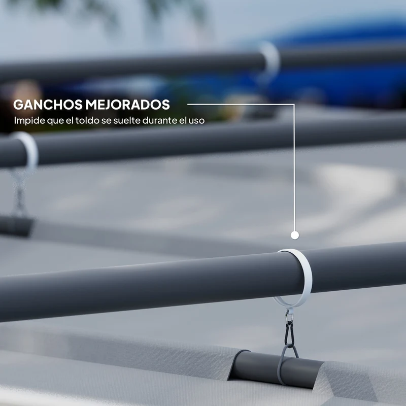 Outsunny Pérgola con Techo Retráctil Pérgola de 3x3 m Cenador de Pared o Independiente con Cierre Magnético Protección UV30+ Pabellón para Jardín Patio Terraza Exterior Gris