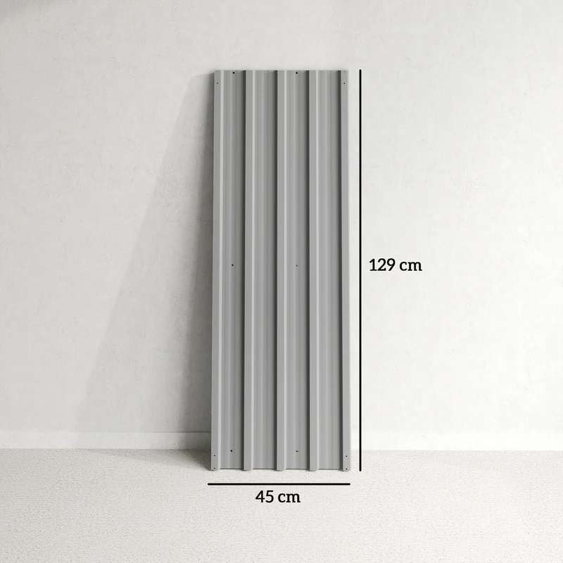 Outsunny 12x Paneles para Tejado de Acero Galvanizado, Chapas Perfiladas de Techo 7m², para Caseta de Herramientas, Cobertizo, Garaje, Exterior, 129x45cm, Gris Claro