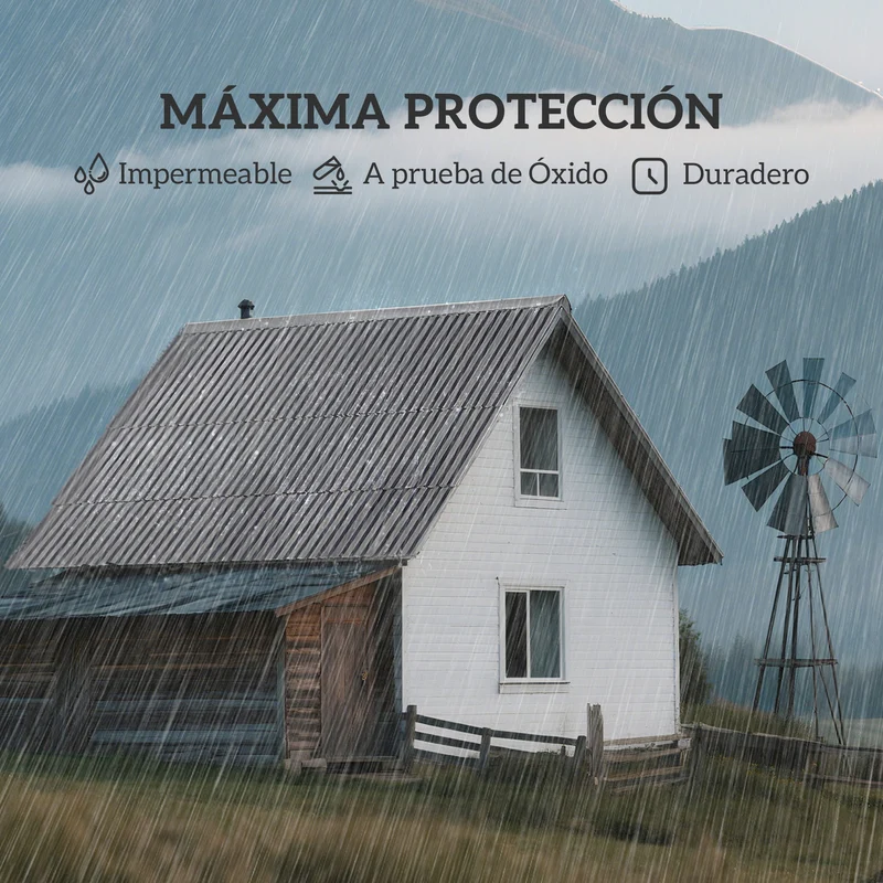 Outsunny 12x Paneles para Tejado de Acero Galvanizado, Chapas Perfiladas de Techo 7m², para Caseta de Herramientas, Cobertizo, Garaje, Exterior, 129x45cm, Gris Claro