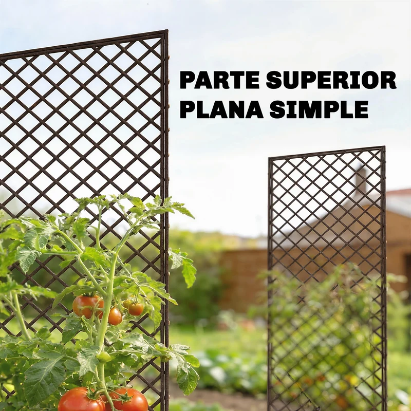 Outsunny Juego de 3 Enrejados de Jardín de Mimbre, Soportes para Plantas Trepadoras con Parte Superior Plana, para Frutas, Verduras, Flores, Decoración Exterior para Patio, 43x112 cm, Madera Natural