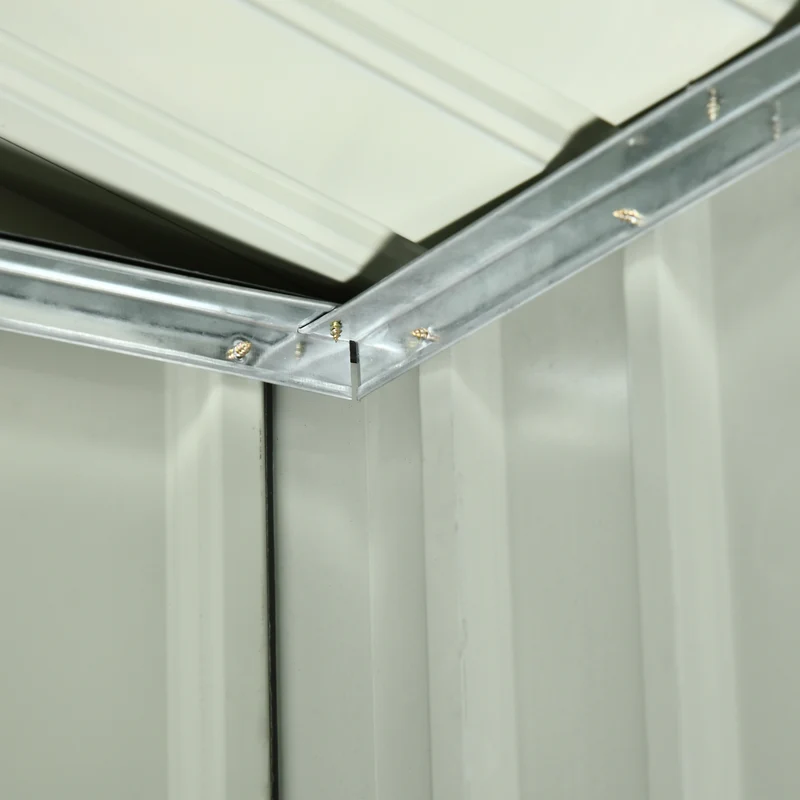 Outsunny Garaje para Robot Cortacésped de Acero Galvanizado con Techo Dos Aguas, Caseta para Robot Cortacésped, 87x103x66 cm, para Jardín, Exterior, Césped, Gris Oscuro