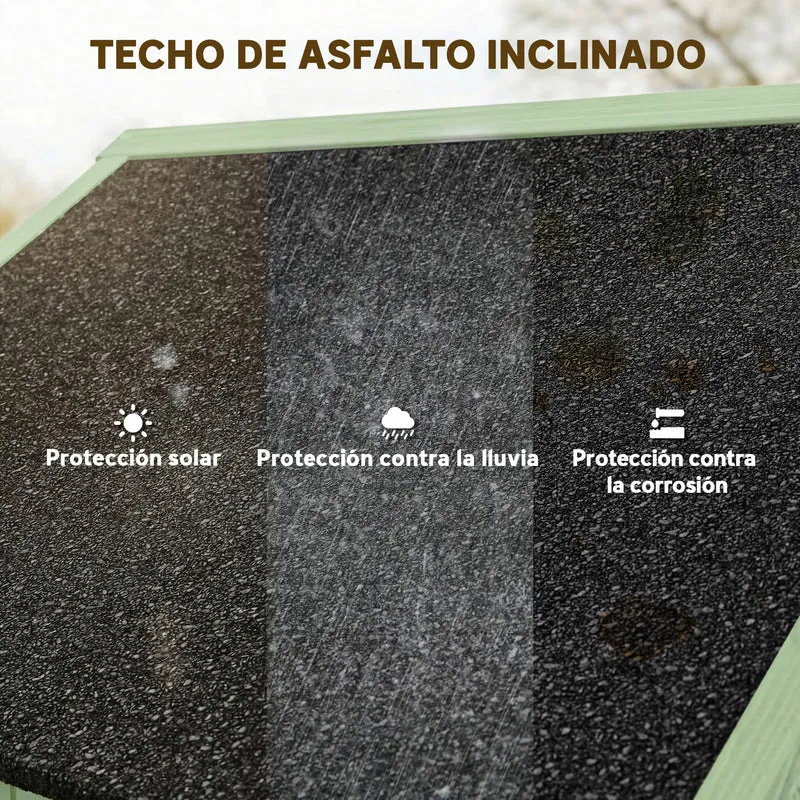 Outsunny Armario de Jardín de Madera 77x54,2x179 cm 0,3 m² Cobertizo para Almacenaje de Herramientas con 3 Estantes y 2 Puertas con Cerrojo para Patio Terraza Verde
