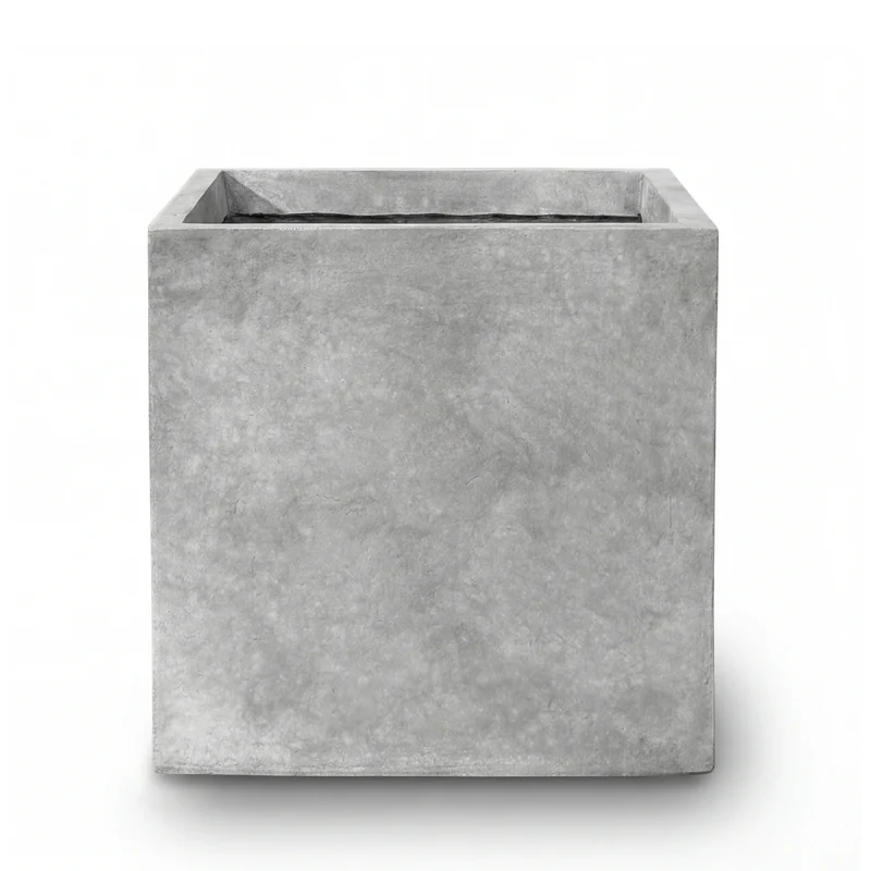 Cache-pot pré percé KUBIX 50x50cm gris clair
