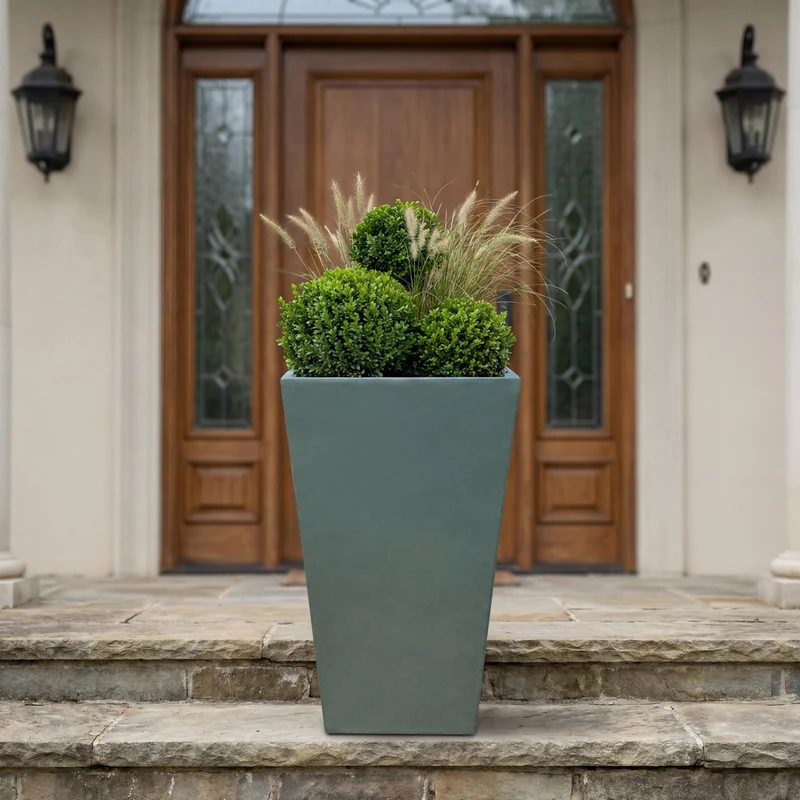 Cache-pot pré percé AERIS 40x62cm vert foncé