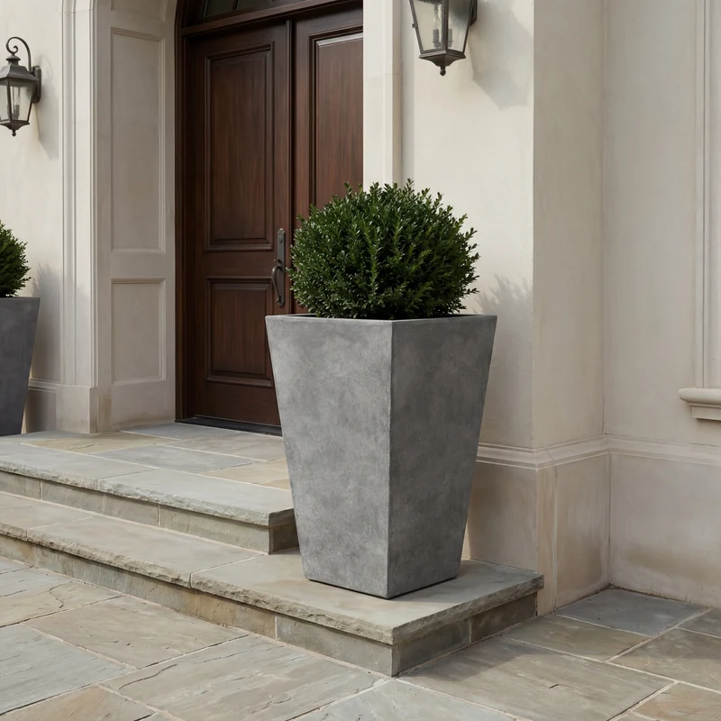 Cache-pot pré percé AERIS 40x62cm gris clair