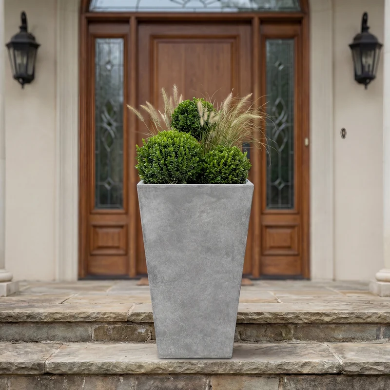 Cache-pot pré percé AERIS 40x62cm gris clair