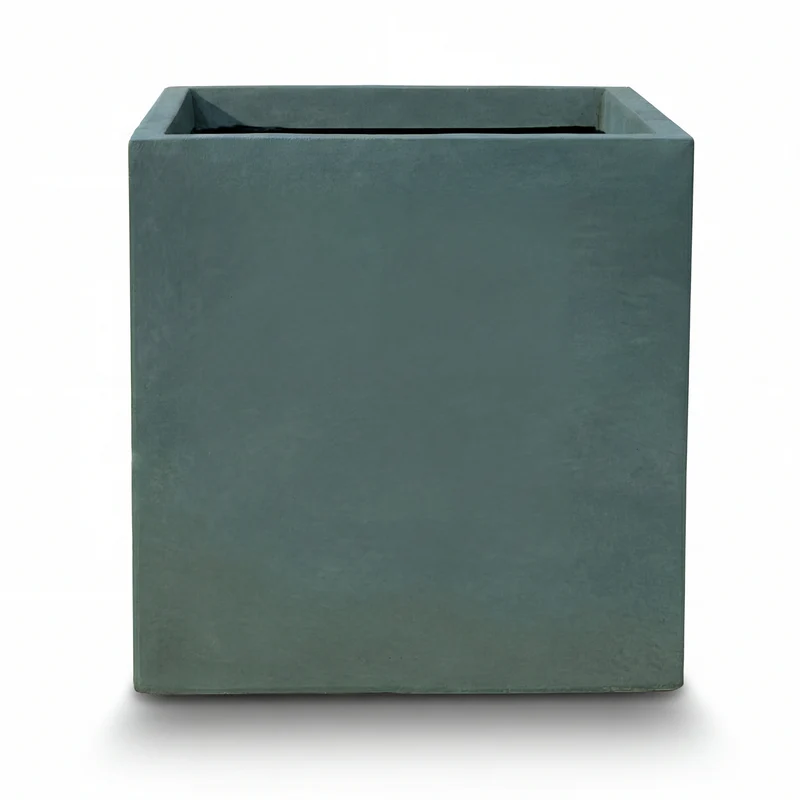 Cache-pot pré percé KUBIX 75x75cm vert foncé