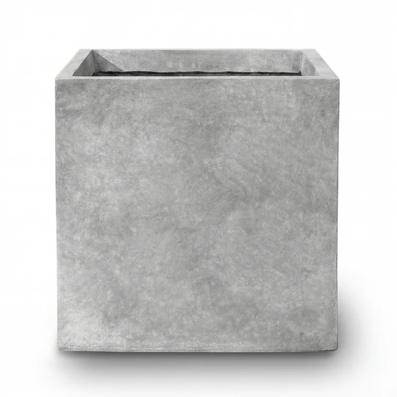 Cache-pot pré percé KUBIX 75x75cm gris clair