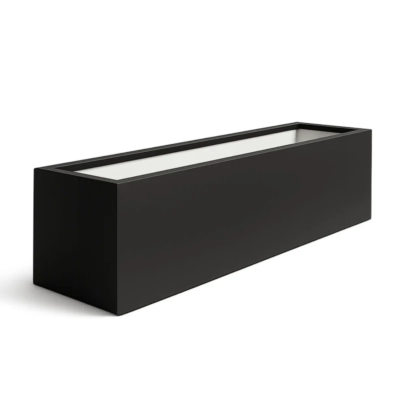 GARDRA Jardinière en polyester noire de jais 170x40x40 cm RAL 9005
