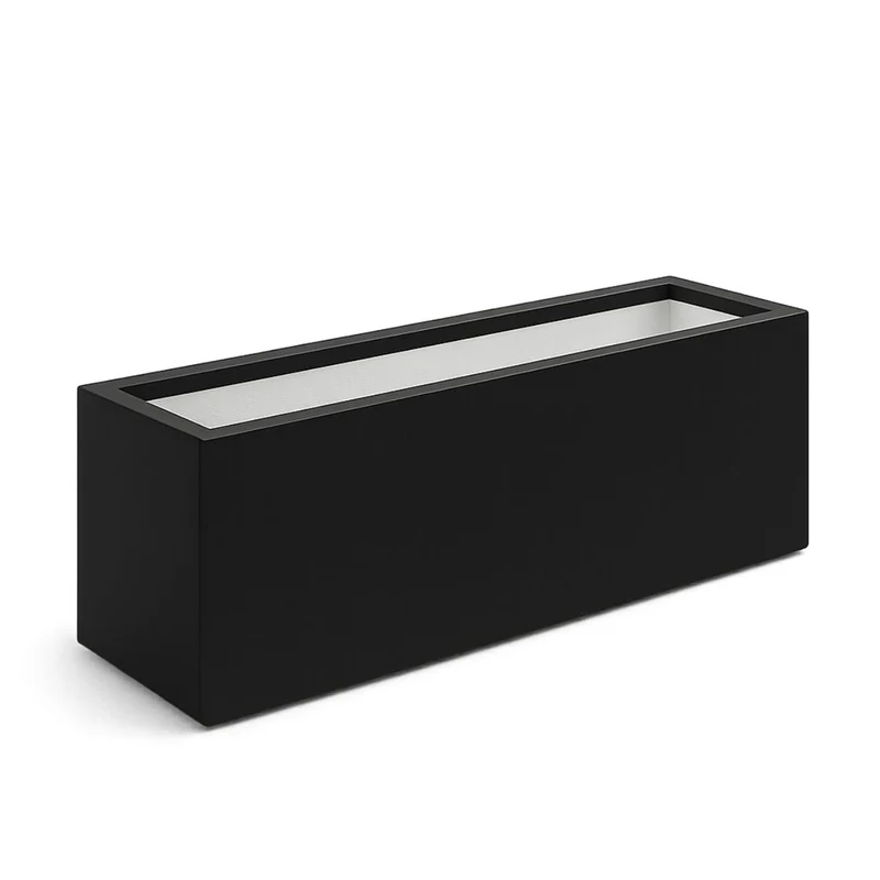 GARDRA Jardinière en polyester noire de jais 120x30x40 cm RAL 9005