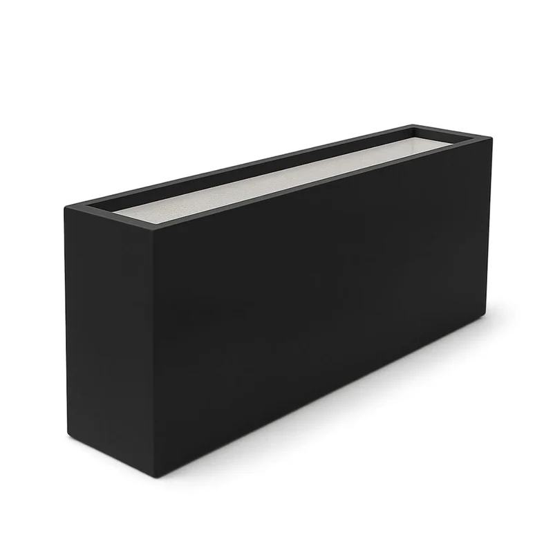GARDRA Jardinière en polyester noire de jais 150x25x80 cm RAL 9005