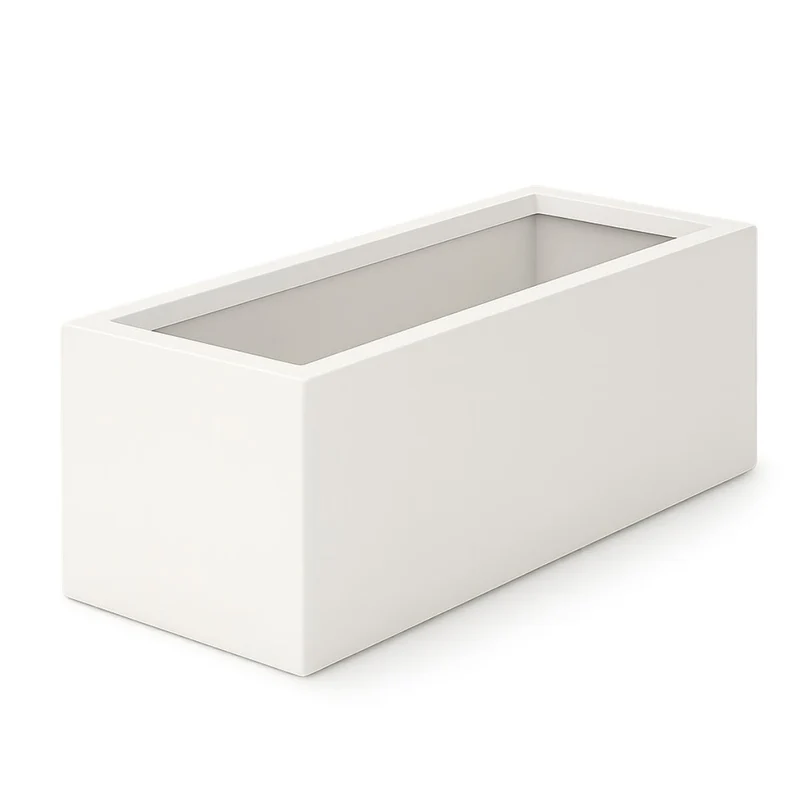 GARDRA Jardinière en polyester blanche pur 120x40x40 cm RAL 9010