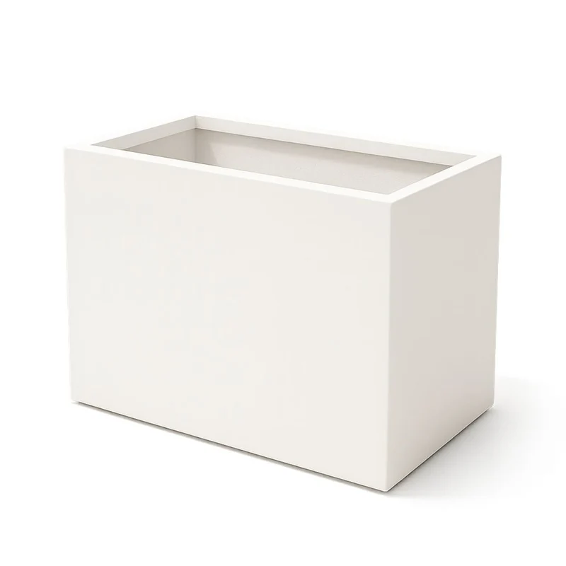 GARDRA Jardinière en polyester blanche pur 100x75x80 cm RAL 9010