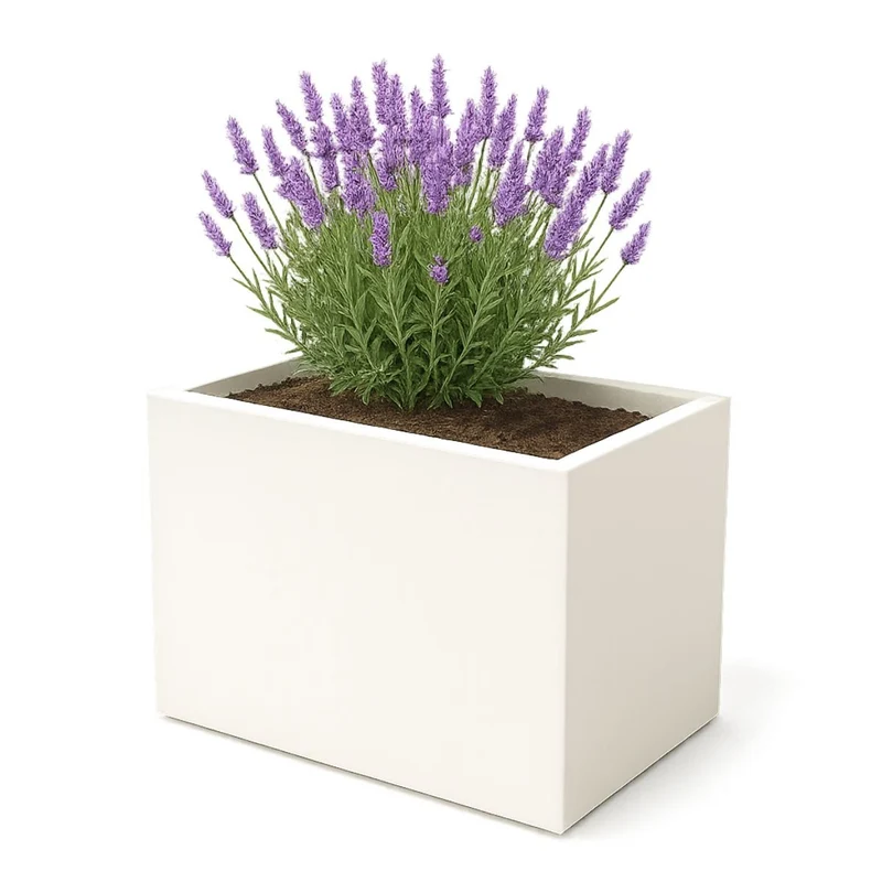GARDRA Jardinière en polyester blanche pur 100x75x80 cm RAL 9010