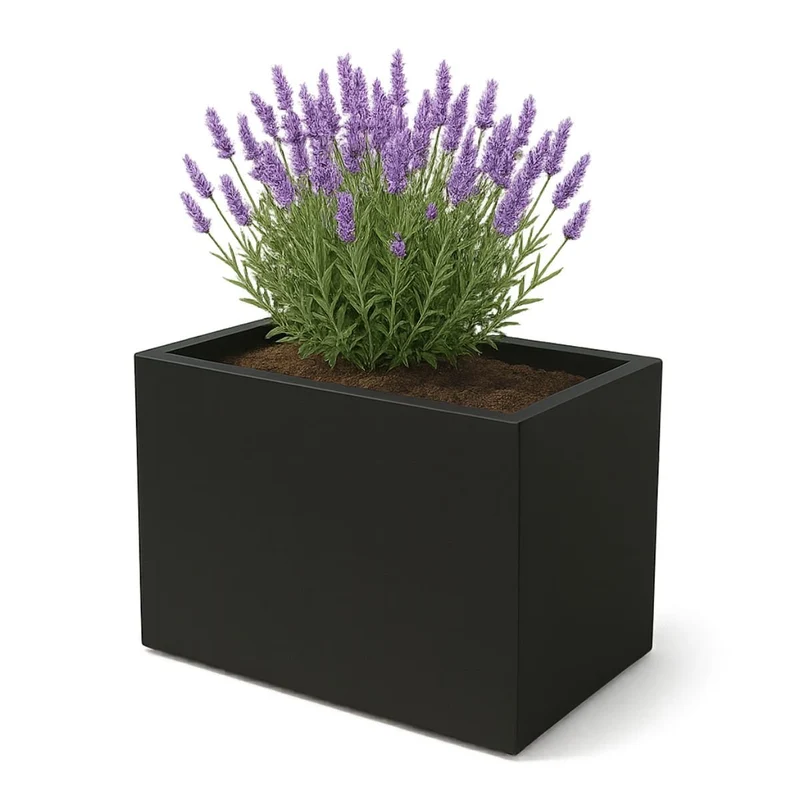 GARDRA Jardinière en polyester noire de jais 100x75x80 cm RAL 9005