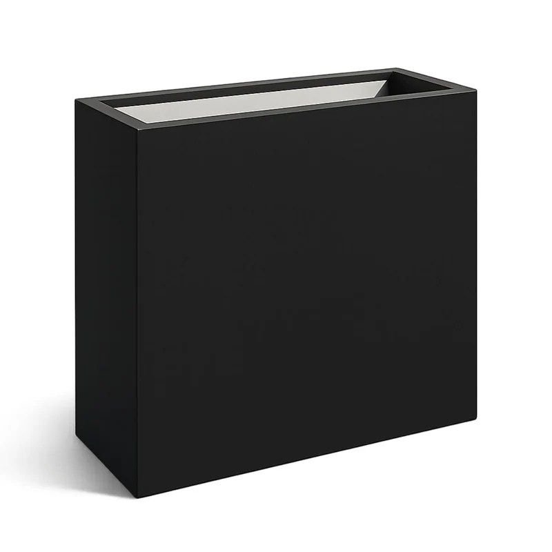 GARDRA Jardinière en polyester noire de jais 110x40x110 cm RAL 9005
