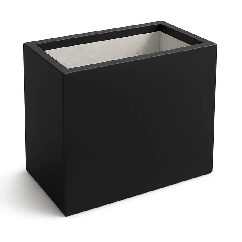 GARDRA Jardinière en polyester noire de jais 45x30x50 cm RAL 9005