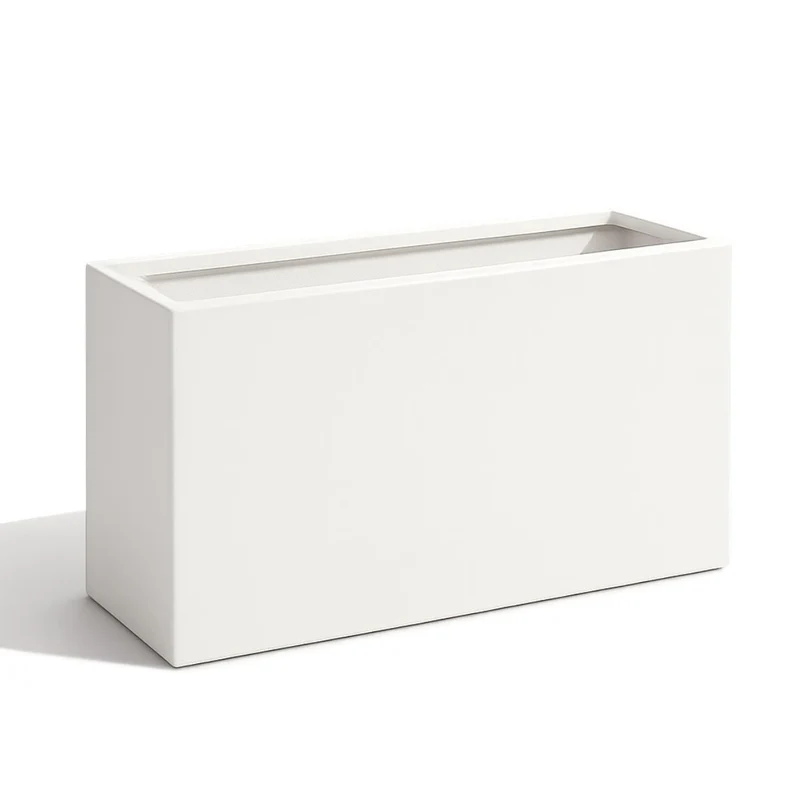 GARDRA Jardinière en polyester blanche pur 110x30x67 cm RAL 9010