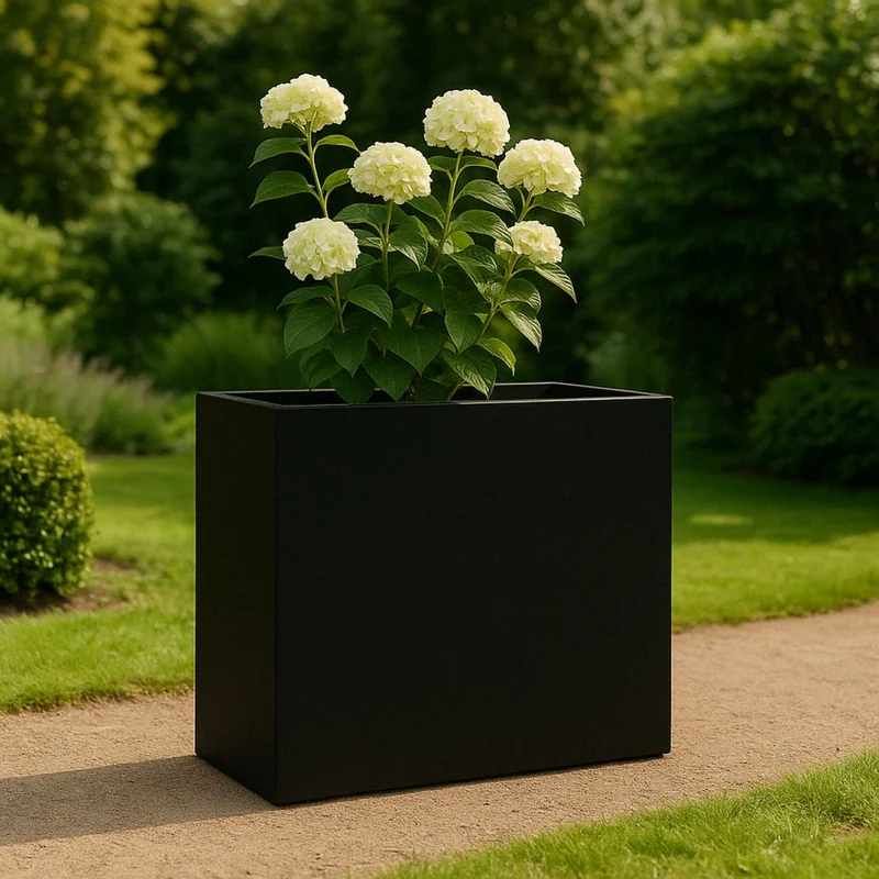 GARDRA Jardinière en polyester noire de jais 100x40x100 cm RAL 9005