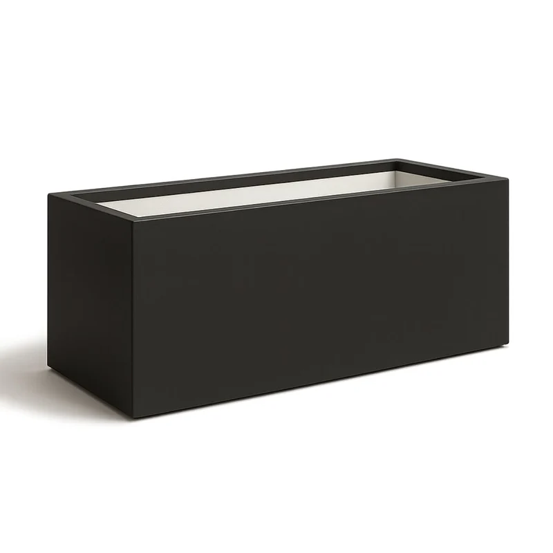 GARDRA Jardinière en polyester noire de jais 120x50x40 cm RAL 9005