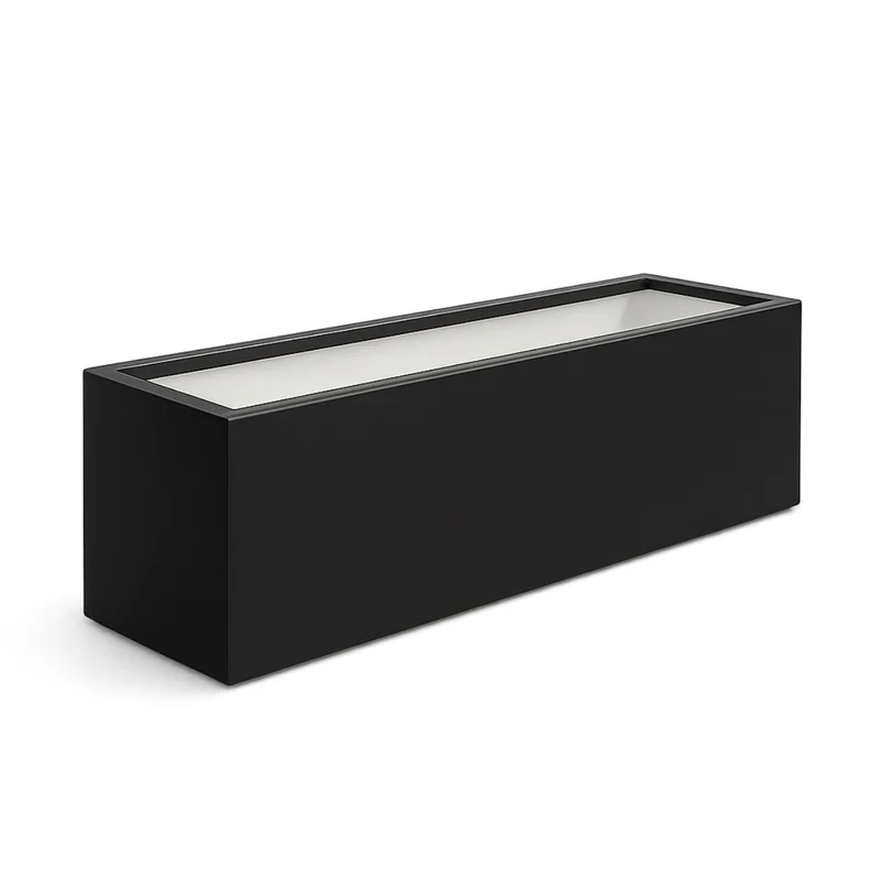 GARDRA Jardinière en polyester noire de jais 200x50x60 cm RAL 9005