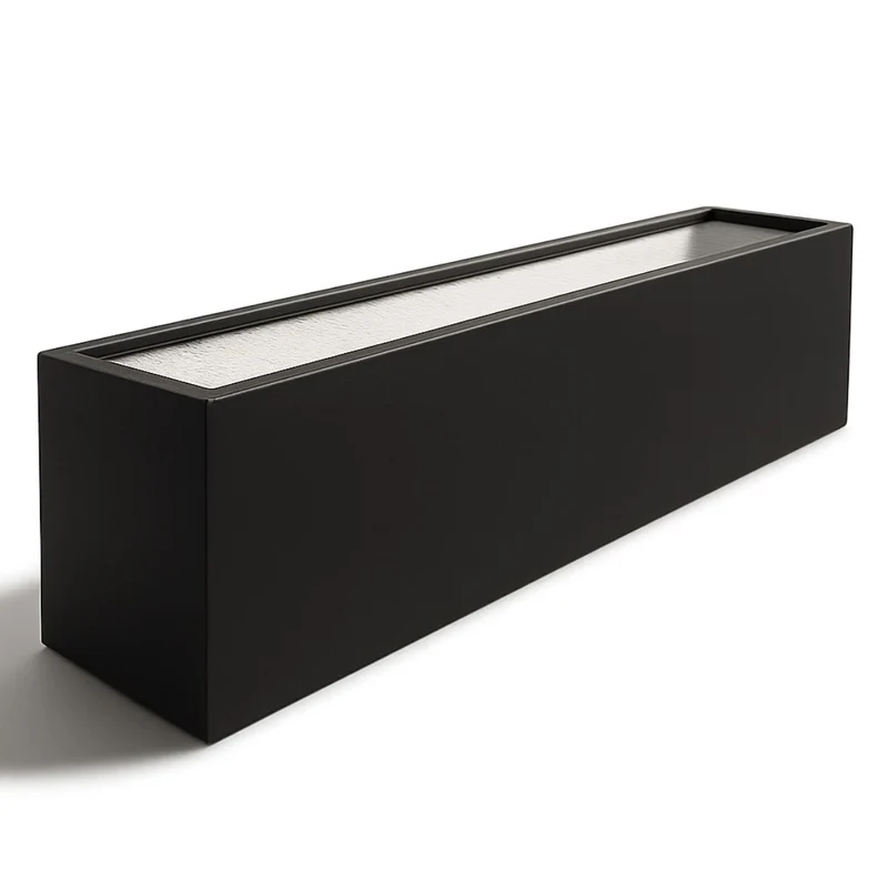GARDRA Jardinière en polyester noire de jais 230x50x40 cm RAL 9005