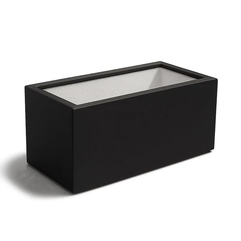 GARDRA Jardinière en polyester noire de jais 100x50x50 cm RAL 9005