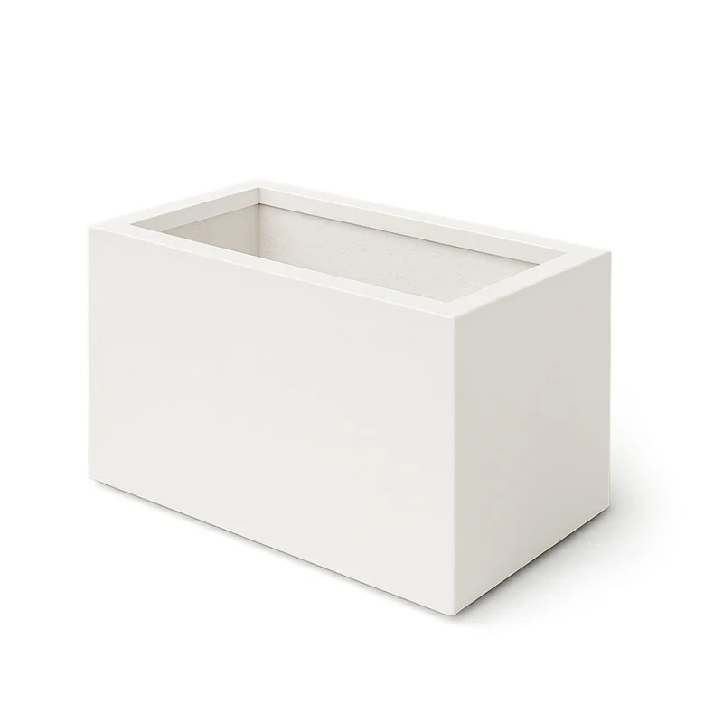 GARDRA Jardinière en polyester blanche pur 75x35x40 cm RAL 9010