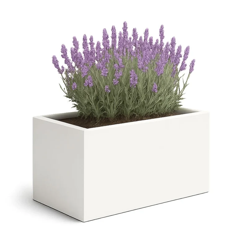 GARDRA Jardinière en polyester blanche pur 75x35x40 cm RAL 9010