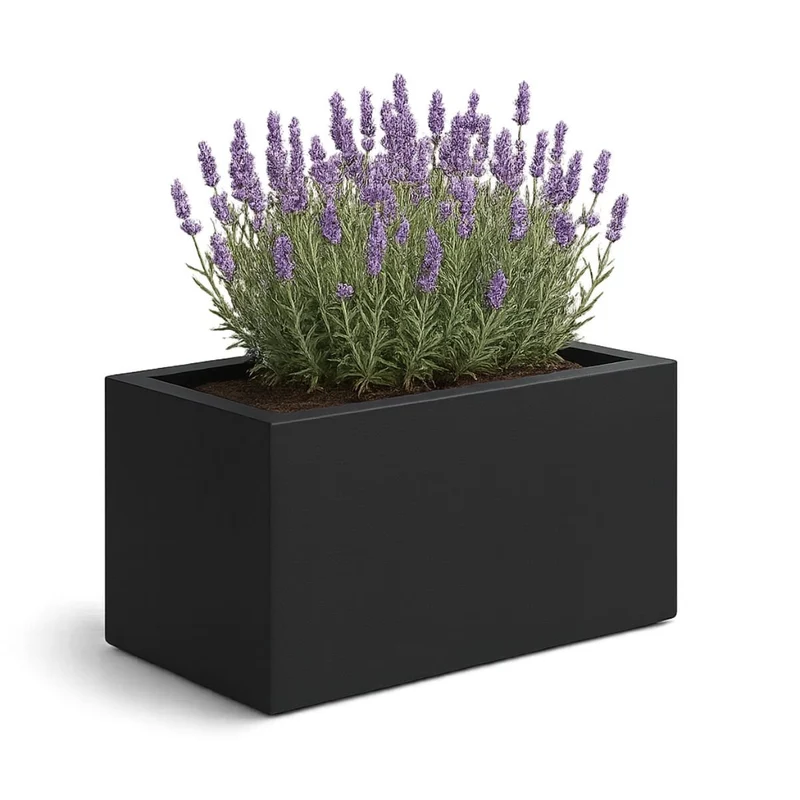 GARDRA Jardinière en polyester noire de jais 75x35x40 cm RAL 9005