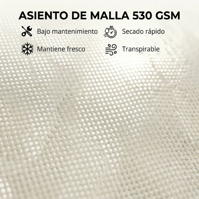 Outsunny Pack de 2 Tumbonas de Jardín Exterior, Tumbonas Reclinables con Ruedas, Respaldo Ajustable de 4 Niveles, Estructura de Aluminio y Tela Textilene, Resistentes, para Playa, Piscina, Beige