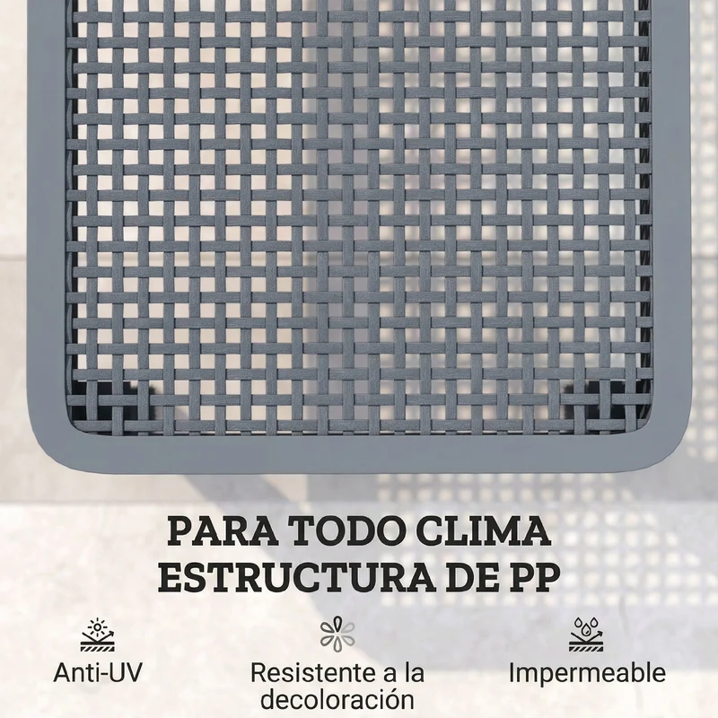 Outsunny Tumbona Reclinable, Tumbona Jardín Exterior de PP con Respaldo Ajustable en 4 Niveles, Carga 120 kg, para Patio, Terraza, Balcón, Montaje Fácil, 191x55x35,5 cm, Gris Oscuro